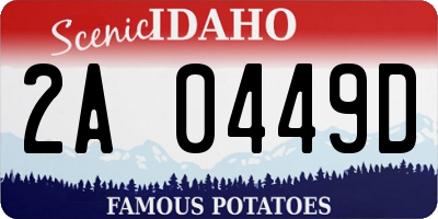 ID license plate 2A0449D