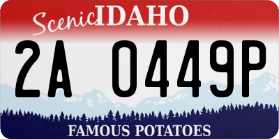 ID license plate 2A0449P