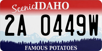 ID license plate 2A0449W