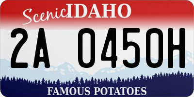 ID license plate 2A0450H