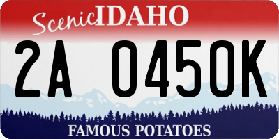 ID license plate 2A0450K
