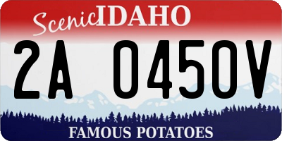 ID license plate 2A0450V
