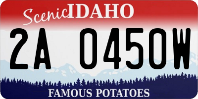 ID license plate 2A0450W