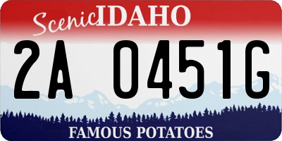 ID license plate 2A0451G