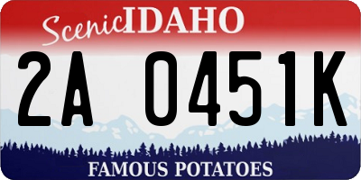 ID license plate 2A0451K