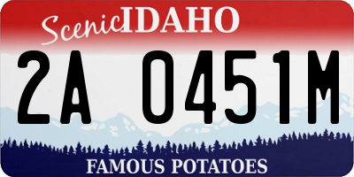 ID license plate 2A0451M