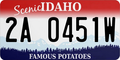 ID license plate 2A0451W