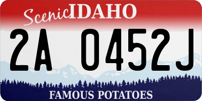 ID license plate 2A0452J