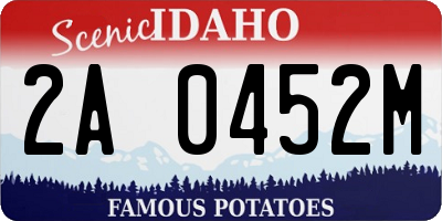ID license plate 2A0452M