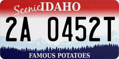 ID license plate 2A0452T
