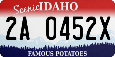 ID license plate 2A0452X