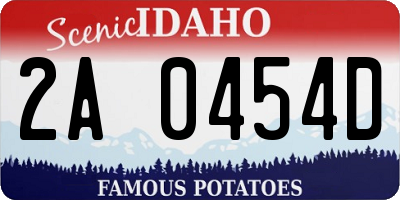ID license plate 2A0454D