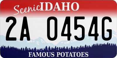 ID license plate 2A0454G