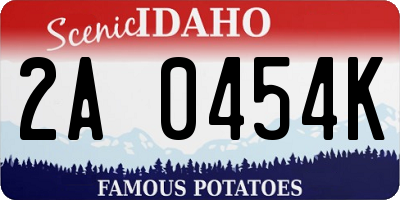 ID license plate 2A0454K