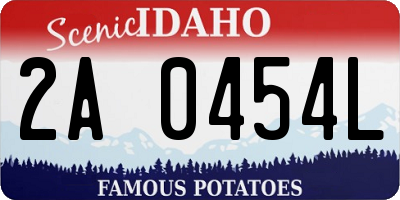 ID license plate 2A0454L