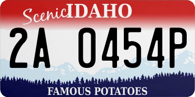 ID license plate 2A0454P