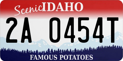 ID license plate 2A0454T