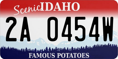 ID license plate 2A0454W