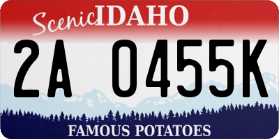 ID license plate 2A0455K