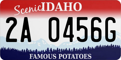 ID license plate 2A0456G