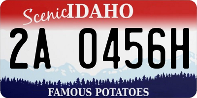 ID license plate 2A0456H
