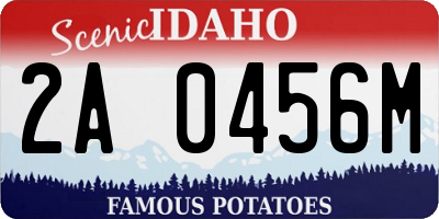 ID license plate 2A0456M