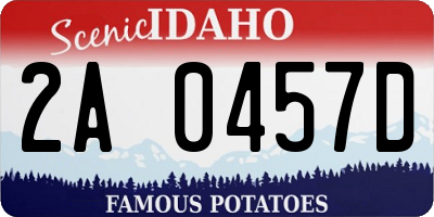 ID license plate 2A0457D