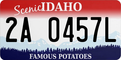ID license plate 2A0457L