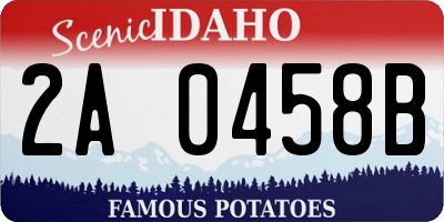 ID license plate 2A0458B