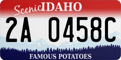 ID license plate 2A0458C