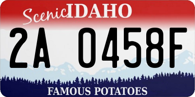ID license plate 2A0458F