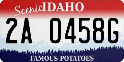 ID license plate 2A0458G