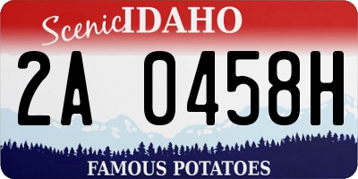 ID license plate 2A0458H