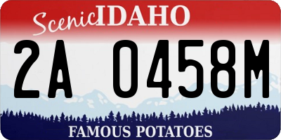 ID license plate 2A0458M