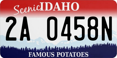 ID license plate 2A0458N