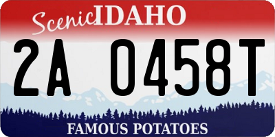 ID license plate 2A0458T