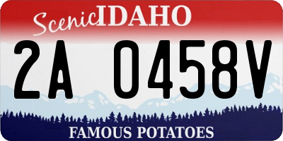 ID license plate 2A0458V