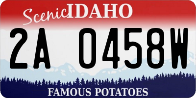ID license plate 2A0458W