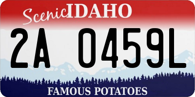 ID license plate 2A0459L