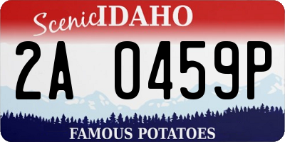 ID license plate 2A0459P