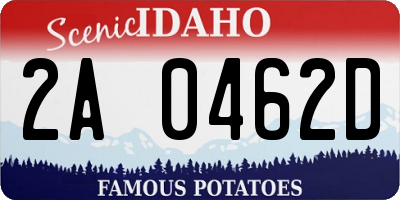 ID license plate 2A0462D
