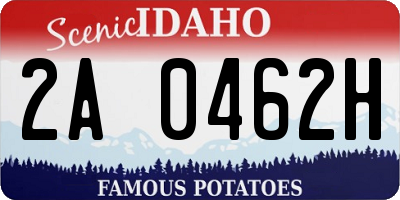 ID license plate 2A0462H