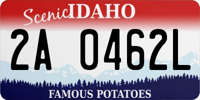 ID license plate 2A0462L