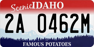 ID license plate 2A0462M