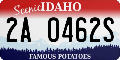 ID license plate 2A0462S