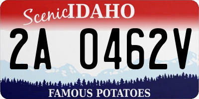 ID license plate 2A0462V