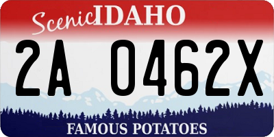 ID license plate 2A0462X