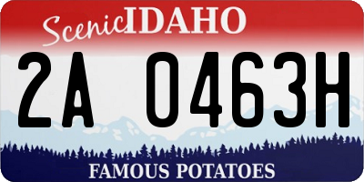 ID license plate 2A0463H