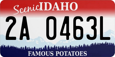 ID license plate 2A0463L