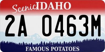 ID license plate 2A0463M